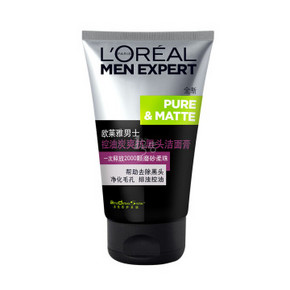巴黎欧莱雅 男士控油炭爽抗黑头洁面膏100ml