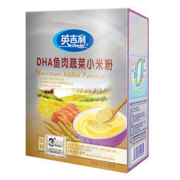 yingjili 英吉利 DHA鱼肉蔬菜小米粉 3段适合8-36个月 225g/盒