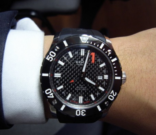 Edox 依度 Class 1 93005-3-NIN 男士双时区机械腕表