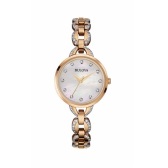 优雅气质！Bulova 宝路华 女士玫瑰金石英腕表 $84.99（约592元）