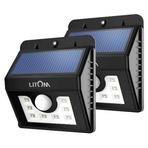 史低价！Litom 太阳能供电室外防水感应灯 2个装