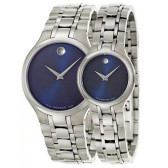 Movado 摩凡陀Collection 博物馆系列蓝盘情侣对表 $398一只（约2768元）