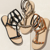 Rebecca Minkoff 'Georgina' Studded 女款真皮铆钉凉鞋 $61.9（约431元）