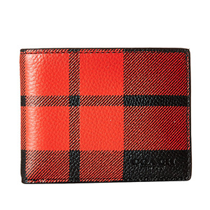 6PM.COM：COACH Mount Plaid Slim Billfold Wallet 男士真皮对折钱包