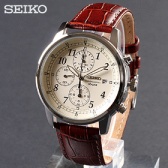 活捉小鲜肉一枚！Seiko 精工男士3眼计时石英手表 $95（约661元）