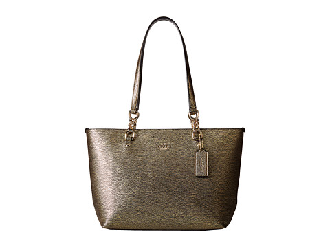 COACH 蔻驰 Metallic Small Sophia 女士真皮托特包 金色款