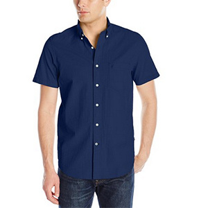 Amazon：Nautica 诺帝卡 Solid Seersucker 男士短袖衬衫