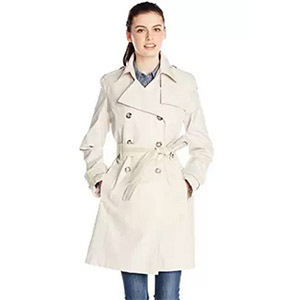 Amazon：Via Spiga 女士双排扣系带中长款风衣