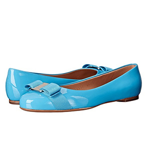 6PM.COM：Salvatore Ferragamo Varina 女款蓝绿色平底鞋