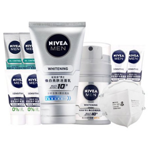NIVEA妮维雅 男士焕白亮肤套装 洁面乳100g+亮肤露50g