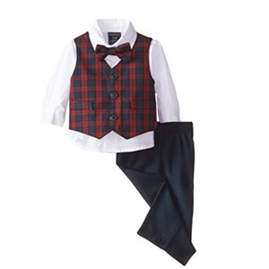 Amazon：Nautica 诺帝卡 Tartan Vest 男孩正装3件套