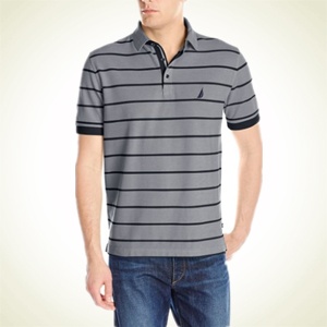 Amazon.com：Nautica 诺帝卡 Striped Oxford 男士Polo衫