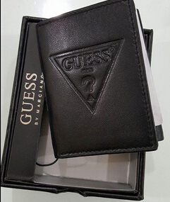 Guess 盖尔斯 Logo Trifold 男士真皮三折钱包