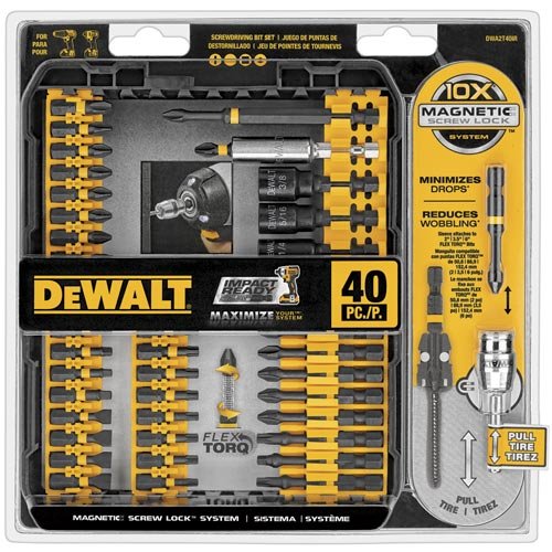 DEWALT 得伟 DWA2T40IR 电钻钻头附件套装 40件