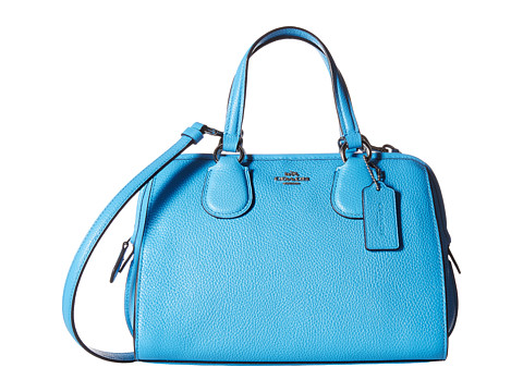 COACH 蔻驰Pebbled Leather Mini Nolita Satchel女士真皮手提斜挎包 蓝色