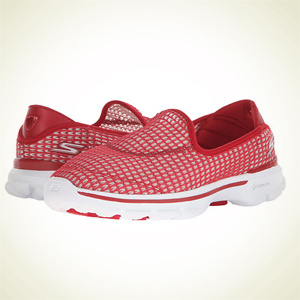 6PM.COM：SKECHERS Performance Go Walk 3 红色网格女款健步鞋