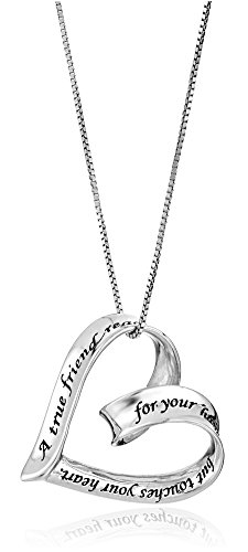 Sterling Silver 18英寸纯银质心形项链