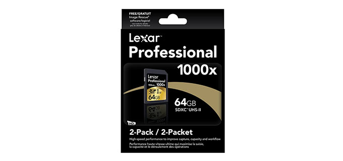 Lexar 雷克沙 Professional 1000x SDXC 存储卡 64GB 2只装