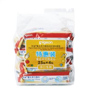pigeon 贝亲  湿纸巾 25片 4连包 PL138