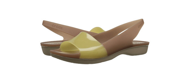 Crocs Color Block Flat 女款舒适平底凉鞋