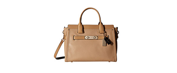 额外9折！COACH Color Block Leather Swagger 37 女款单肩包
