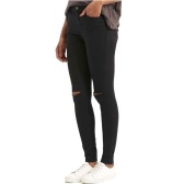 Topshop Moto 'Leigh' 黑色破洞紧身牛仔裤 $45（约315元）