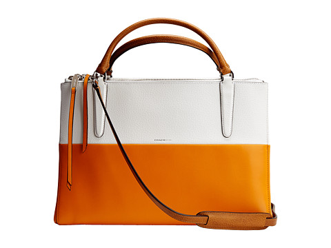 COACH 蔻驰 Borough Retro Boarskin Colorblock 女士真皮大号单肩手提包
