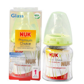 NUK 宽口径耐高温玻璃奶瓶 120ml