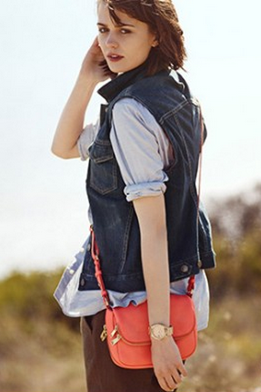 Fossil 化石 女士真皮斜挎包