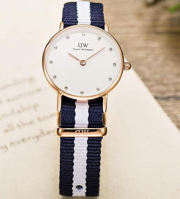 Daniel Wellington 丹尼尔•惠灵顿 女士尼龙表带学院风腕表 0908DW