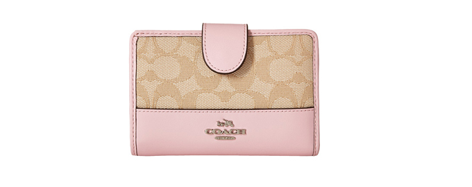 新低价！COACH Signature Color Block 折叠钱包
