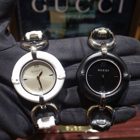 国内￥1w4+！GUCCI 古驰 Silver Dial White Bamboo 女款时装表