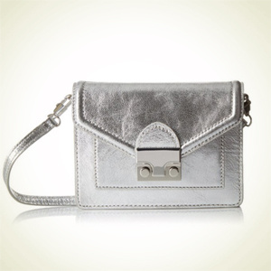Amazon ：精选Loeffler Randall Baby Rider 真皮挎包 银色款特卖