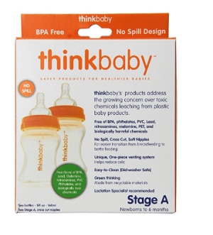 Amazon.com： Thinkbaby辛克宝贝 Vented 奶瓶 160ml