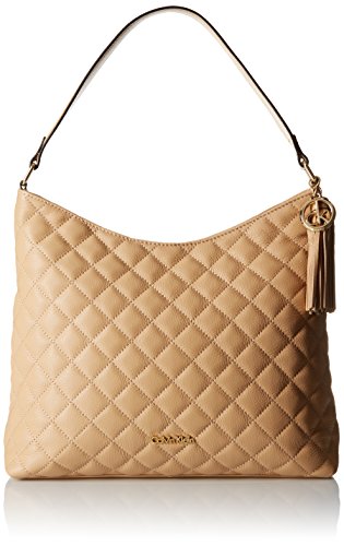 手快有！Calvin Klein卡尔文 克莱恩 Quilted Leather Hobo女士真皮单肩包