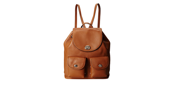 COACH Refined Pebble Leather Turnlock 女款双肩包