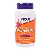 iHerb今日特惠：Now Foods 维D3软胶囊180粒 $1.95（约14元）
