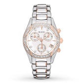 Bulova 宝路华女士玫瑰金三眼石英表 $139.99（约988元）