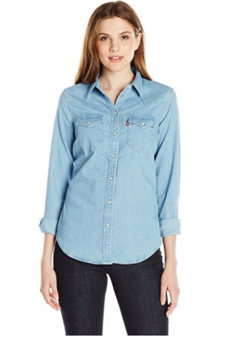 Levi's 李维斯Juniors Tailored女士牛仔衬衫