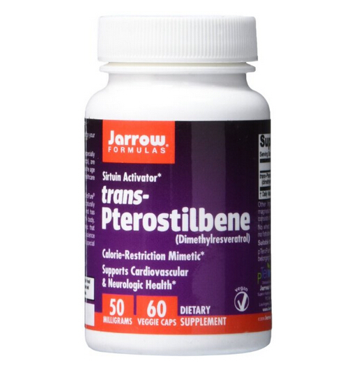 抗癌降三高！Jarrow Formulas 杰诺 Pterostilbene 紫檀茋胶囊 50mg 60粒