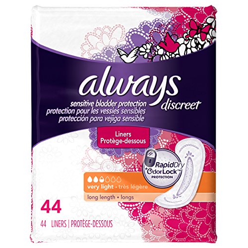 Always Discreet Incontinence Liners 超薄加长型护垫 44片
