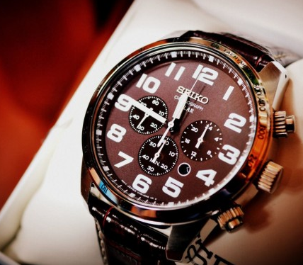SEIKO 精工 SSC227三眼计时太阳能男表