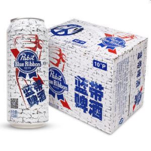 【京东超市】蓝带（Blue Ribbon）啤酒 反战版10度500ML 1*12听手提整箱装