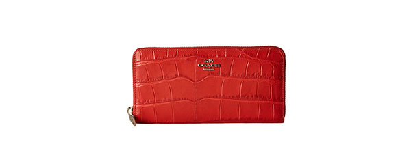 COACH Embossed Croc Acc Zip 女士长款钱包