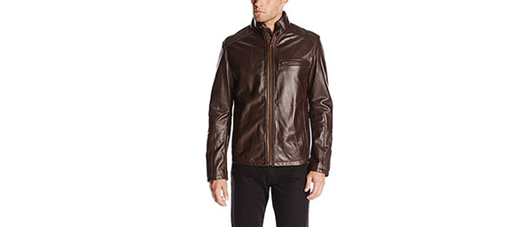 Cole Haan Smooth Leather Moto 男款夹克