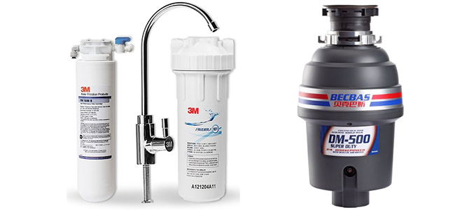 贝克巴斯 DM-500抑菌型厨余粉碎机 + 3M FM1500-B家用净水机