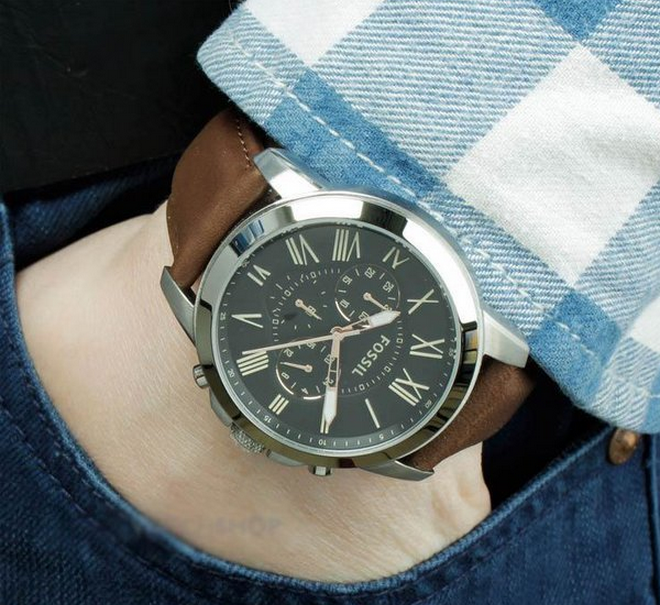 FOSSIL GRANT系列 FS4813 男士皮带时装腕表
