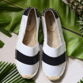 Soludos Original Leather 黑白条纹透气真皮草底鞋 $20.09（约143元）