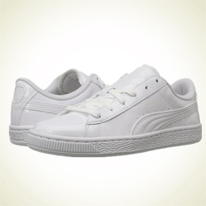 6pm：Puma Kids Basket Classic Patent Jr 童款小白鞋 成人可穿