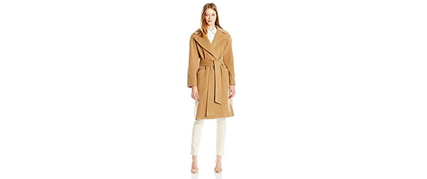 Anne Klein Wool Big Belt Wrap 女款羊毛混纺大衣